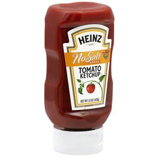 Heinz No Salt Added Tomato Ketchup, 15 oz (Pack of 12)