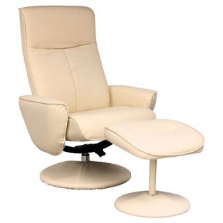 Corliving Yalaha Leatherette Reclining Lounge Chair with Ottoman