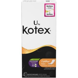 U by Kotex Lightdays, Long Liners, 40 Count
