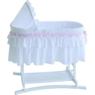 Lamont Home Goodnight Baby Bassinet with Half Skirt, White