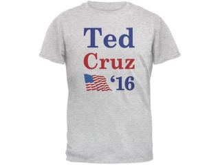 Election 2016 16 Flag Ted Cruz Light Heather Grey Adult T Shirt