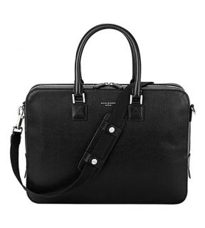 ASPINAL OF LONDON   Mount Street small leather laptop bag