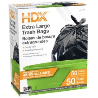 HDX 50 Gal. Wave Cut Extra Large Trash Bags (50 Count) HD50WC050B