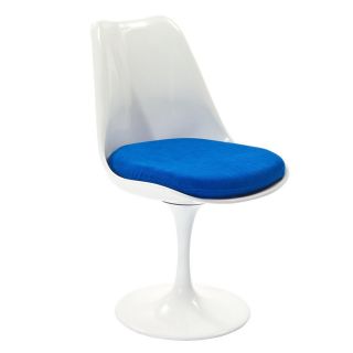 Modway 1 Lippa Gloss White with Blue Cushion Side Chair