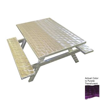 Ofab Purple Translucent Cast Aluminum Rectangle Picnic Table