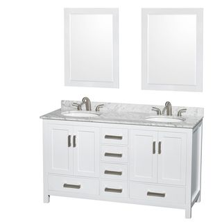 Wyndham Collection Sheffield White 60 inch Double Vanity