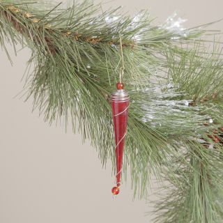 Glass and Brass Red Icicle Christmas Ornament (India)  