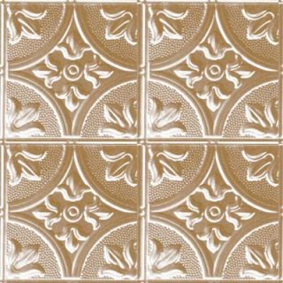 Shanko 2 ft. x 2 ft. Lay in Suspended Grid Tin Ceiling Tile in Satin Brass (24 sq. ft. / case) B309 2 c