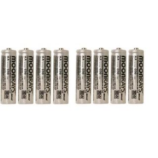 Moonrays Rechargeable 600mAh NiCd AA Batteries for Solar Powered Units 8 Pack 47740SP