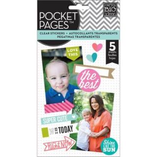 Me & My Big Ideas Pocket Pages Clear Stickers 5 Sheets/Pkg Happy