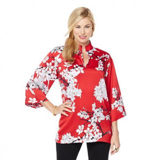 N Natori Oriental Bloom Printed Satin Tunic   7855225