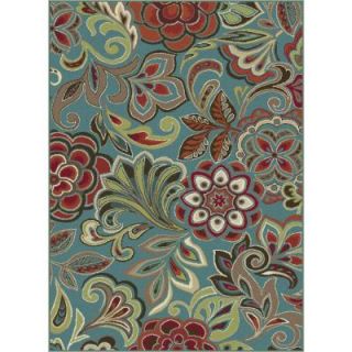 Tayse Rugs Deco Blue 5 ft. 3 in. x 7 ft. 3 in. Transitional Area Rug DCO1023 5x8