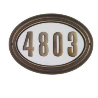 QualArc Edgewood Oval Aluminum Lighted Address Plaque LTO 1302FB