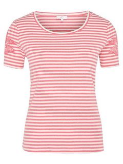 CC Embroidered Sleeve Stripe Top