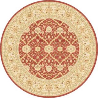 Tayse Rugs Antique Treasure Red 5 ft. 3 in. Indoor Round Area Rug ATR1001  Red  6' Round