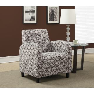 Grey/ Earth tone Hexagon Fabric Accent Chair