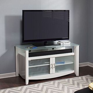 Bush Furniture Aero 46 inch TV Stand and 2 Door Tall Library Storage, Pure White