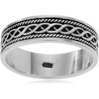 Daxx Men's Sterling Silver Bali Design Fashion Ring, 6.5mm