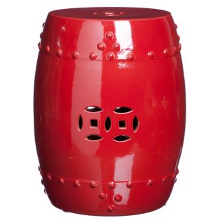 Handmade Pepper Red Porcelain Garden Stool (China)  