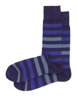 Paul Smith Two Tone Stripe Socks, Navy