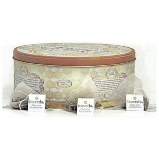 TeaVeda Energy Caffeinated Green Tea Bags in Sapphire Collectible Gift Tin 60 ct