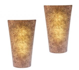 Set of Two Vivid Battery Powered Wall Sconce —
