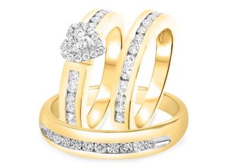 1 1/3 CT. T.W. Diamond Ladies Engagement Ring, Wedding Band, Men's Wedding Band