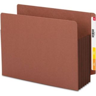 Smead 5 1/4" Expansion File Pockets w/Tyvek, Straight, Brown/Redrope, 10/Box