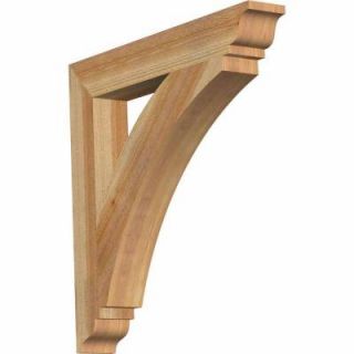 Ekena Millwork 4 in. x 28 in. x 28 in. Western Red Cedar Thorton Traditional Rough Sawn Bracket BKT04X28X28THR01RWR