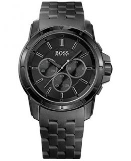 Hugo Boss Mens Chronograph Origin Black Silicone Strap Watch 46mm