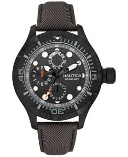Nautica Mens Gray Strap Watch 49mm N16683G