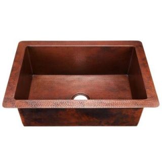 SINKOLOGY Chester Undermount Handmade Pure Solid Copper 19 in. Single Bowl Kitchen Sink in Aged Copper HDSB30