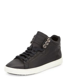 Rag & Bone Kent Leather Mid Top Sneaker, Black