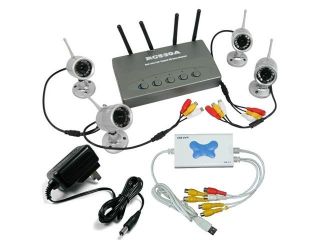 2.4G Weather proof Wireless Security Camera System + 4 channel USB DVR with audio