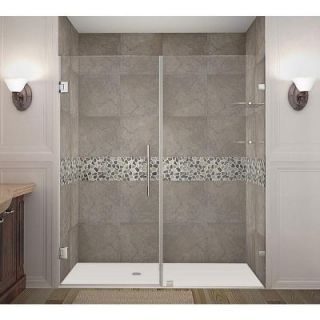 Aston Nautis GS 71 in. x 72 in. Completely Frameless Hinged Shower Door with Glass Shelves in Chrome SDR990 CH 71 10