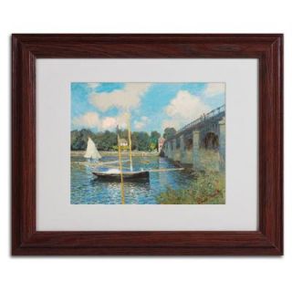 Trademark Fine Art 11 in. x 14 in. The Bridge at Argenteuil Matted Brown Framed Wall Art BL01433 W1114MF