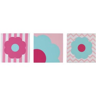 Little Bedding by NoJo Tickled Pink 3 Pack Wall Art