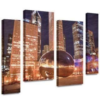 ArtWall 'Chicago  The Bean I' by Dan Wilson 4 Piece Photographic Print Gallery Wrapped on Canvas Set