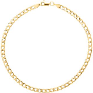 Simply Gold 10kt Yellow Gold 3mm Curb Chain Bracelet, 8"