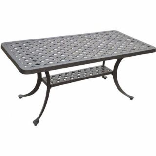Crosley Furniture Sedona Cast Aluminum Rectangular Cocktail Table in Charcoal Black Finish