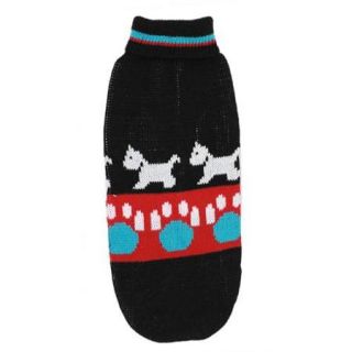 Pet Dog Yorkie Ribbed Hem Knit Turtleneck Winter Apparel Sweater Multi Color S