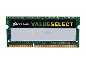 CORSAIR ValueSelect 8GB 204 Pin DDR3 SO DIMM DDR3 1600 (PC3 12800) Laptop Memory Model CMSO8GX3M1A1600C11