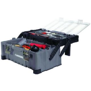 Husky 22 in. Cantilever Plastic Tool Box with Metal Latches 189745