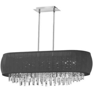 Dainolite Lighting MYA 42C PC 927 8 Light Oval Crystal Chandelier with Red Lycra Shade