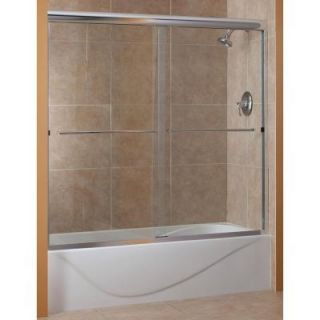 Foremost Cove 60 in. x 60 in. Semi Framed Sliding Tub Door in Brushed Nickel with 1/4 in. Clear Glass CVST6060 CL BN