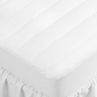 White 250 Thread Count Fitted Mattress Pad Twin Fitted Pad