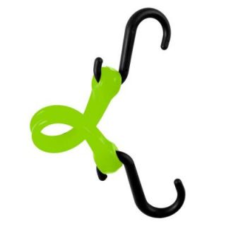 The Perfect Bungee 7 in. EZ Stretch Polyurethane Bungee Strap with Nylon S Hooks (Overall Length 12 in.) in Safety Green PBNH12G