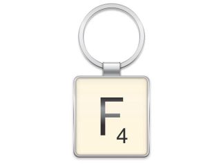 Scrabble Letter Tile Key Ring: Letter F