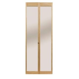 Pinecroft 36 in. x 80 in. Traditional Mirror Wood Universal/Reversible Interior Bi fold Door 870930