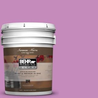 BEHR Premium Plus Ultra 5 gal. #P110 4 Rock Star Pink Matte Interior Paint 175405